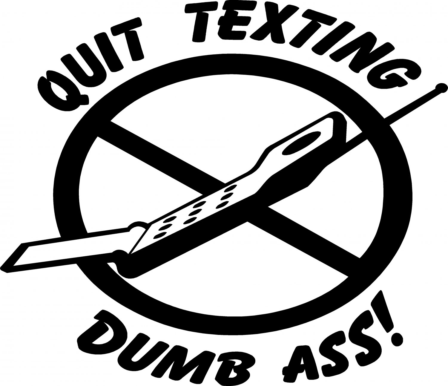 texting while driving safety vinyl decal sticker