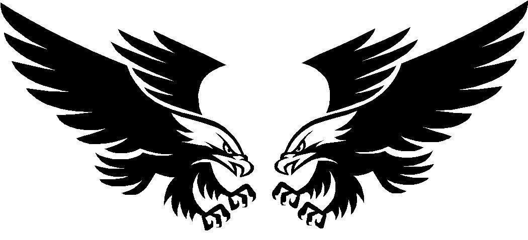 Eagle landing american set of 2 vinyl decal stickers flipped.
