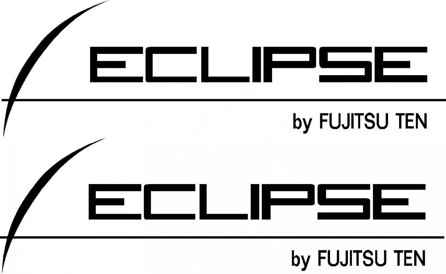 eclipse stereo by fujitsu ten vinyl decal sticker 8.5" wide set of 2