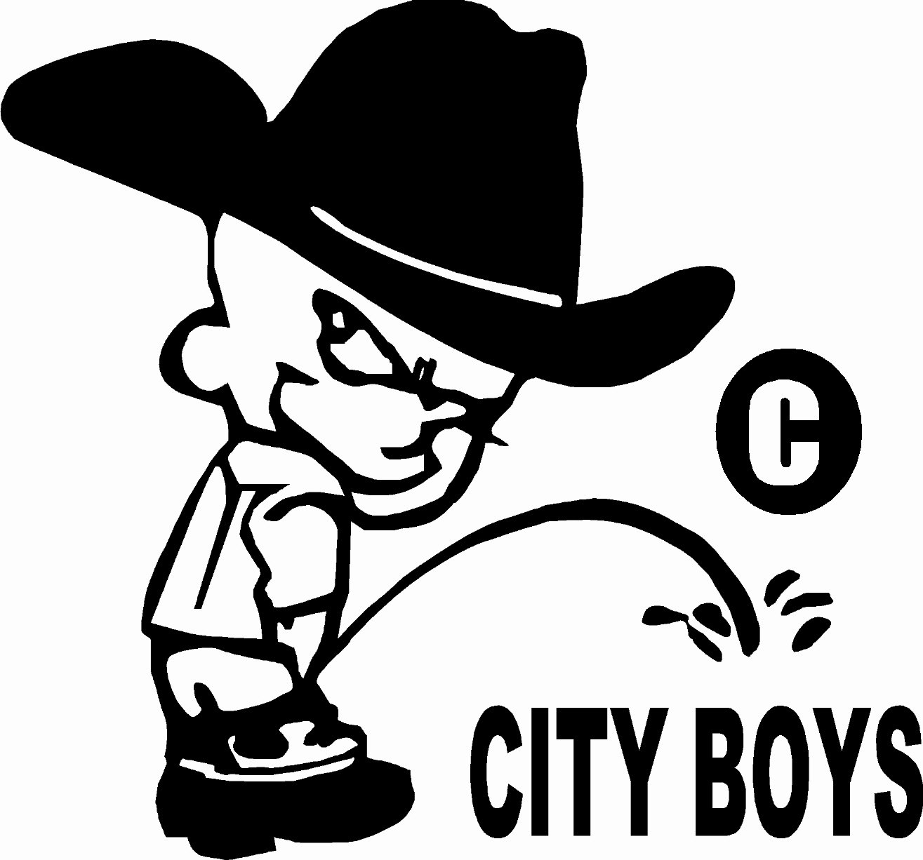COUNTRY BOY PEE ON CITY BOY RODEO COWBOY REDNECK VINYL DECAL STICKER