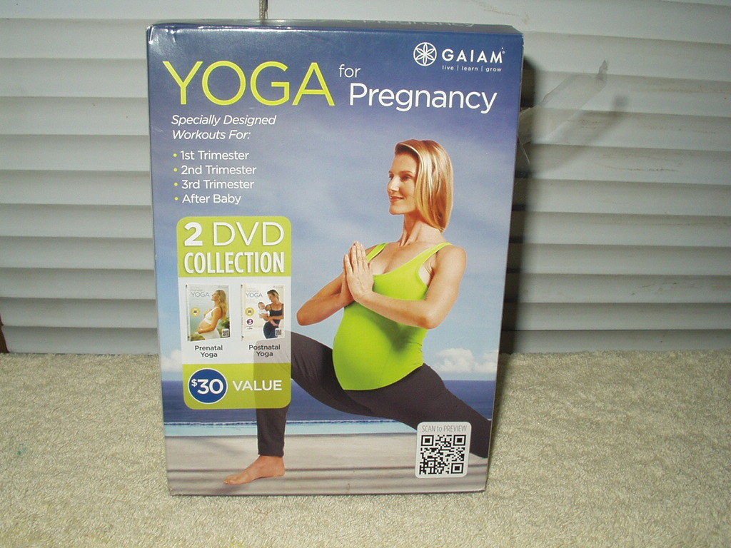 yoga for pregnancy by gaiam 2 dvd set prenatal &postnatal shiva rea 110 min