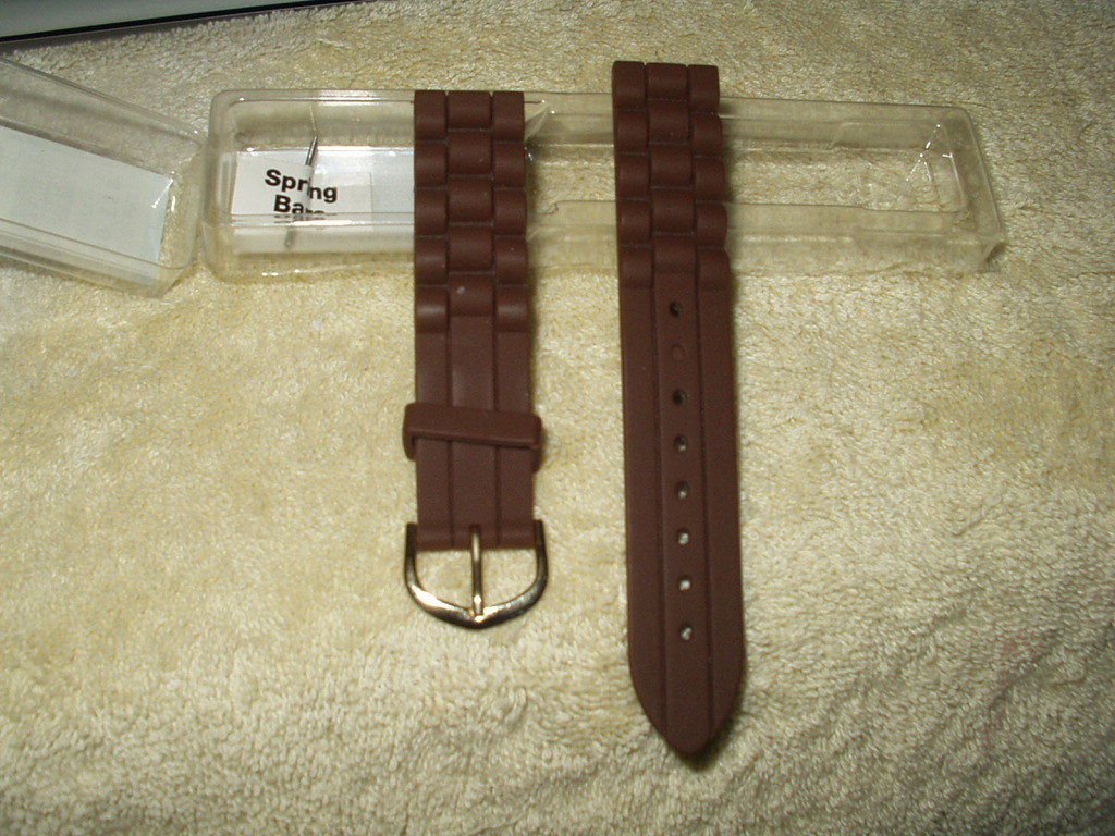 watch strap brown rubber waterproof 16-22 mm for all watches