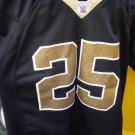 reebok new orleans saints # 25 reggie bush jersey kid size large + 2 length