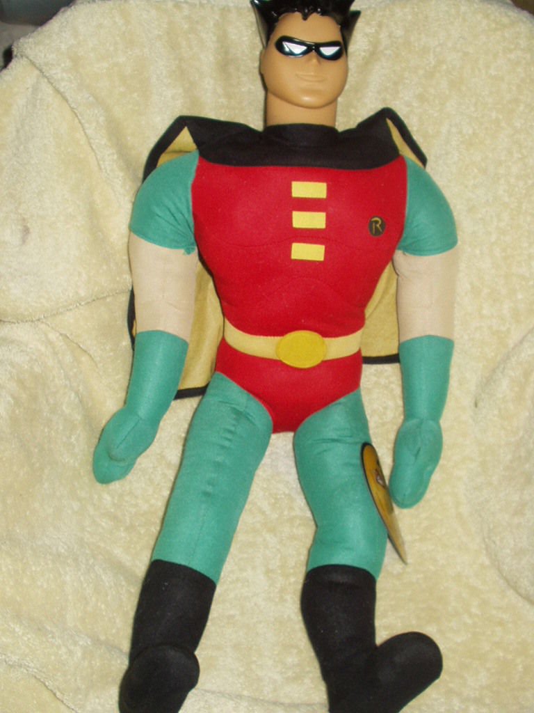 ROBIN FROM BATMAN 24" LICENSED PLUSH HARD PLASTIC HEAD