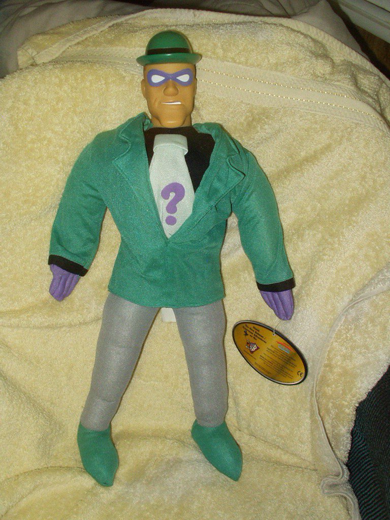 RIDDLER FROM BATMAN 19" LICENSED PLUSH WITH PLASTIC HEAD FROM 1998