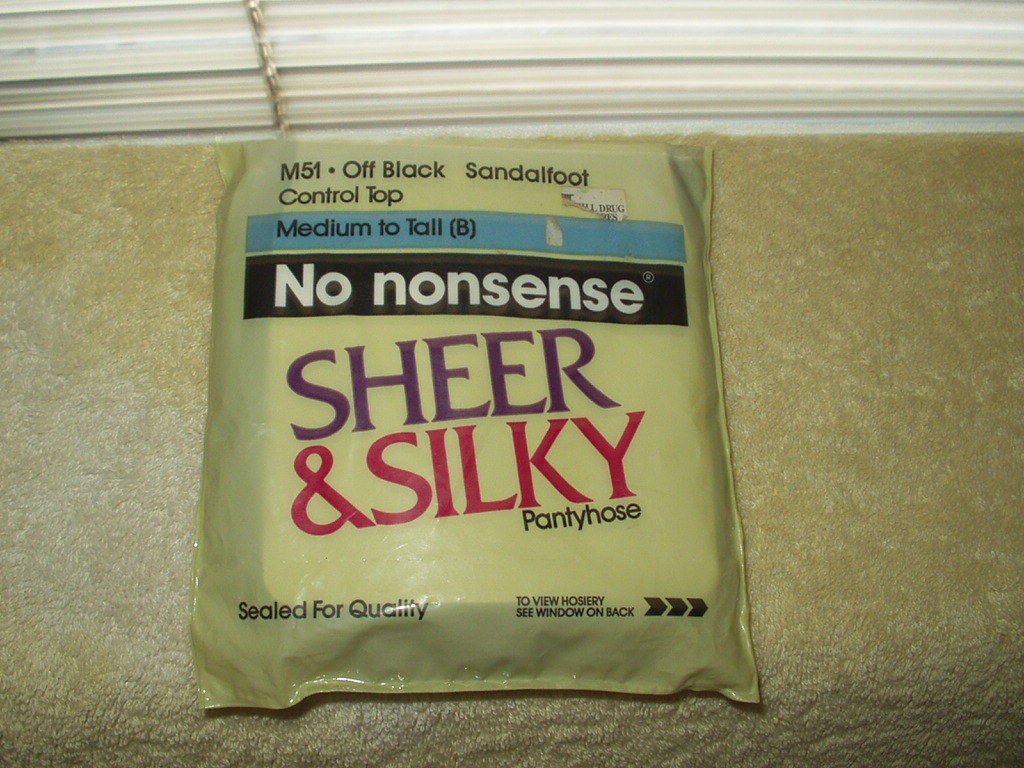 pantyhose m51 off black medium to tall 'B' no nonsense sandalfoot controltop