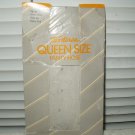 vintage 80's 3x queen size pantyhose mervyn's textures silver grey w/ swiss dot