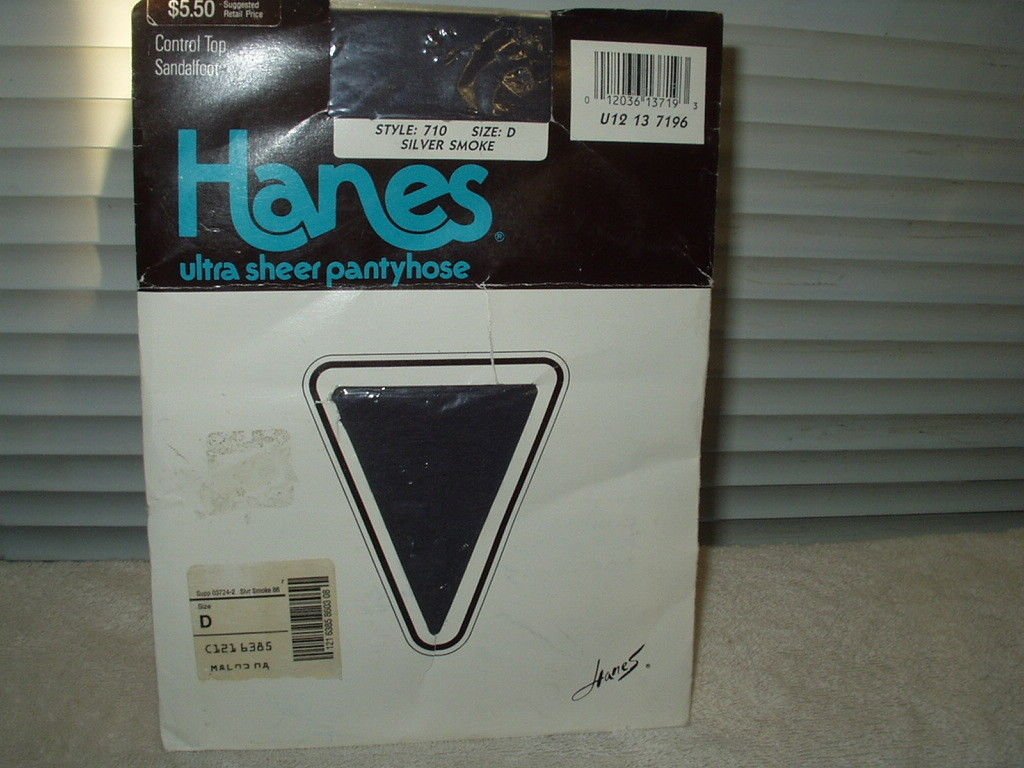 hanes ultra sheer pantyhose control top sandalfoot style 710 size d silver smoke