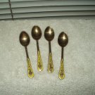 vintage tiny spoons bangkok gold and yellow mini spoon teaspoons 4"lot of 4
