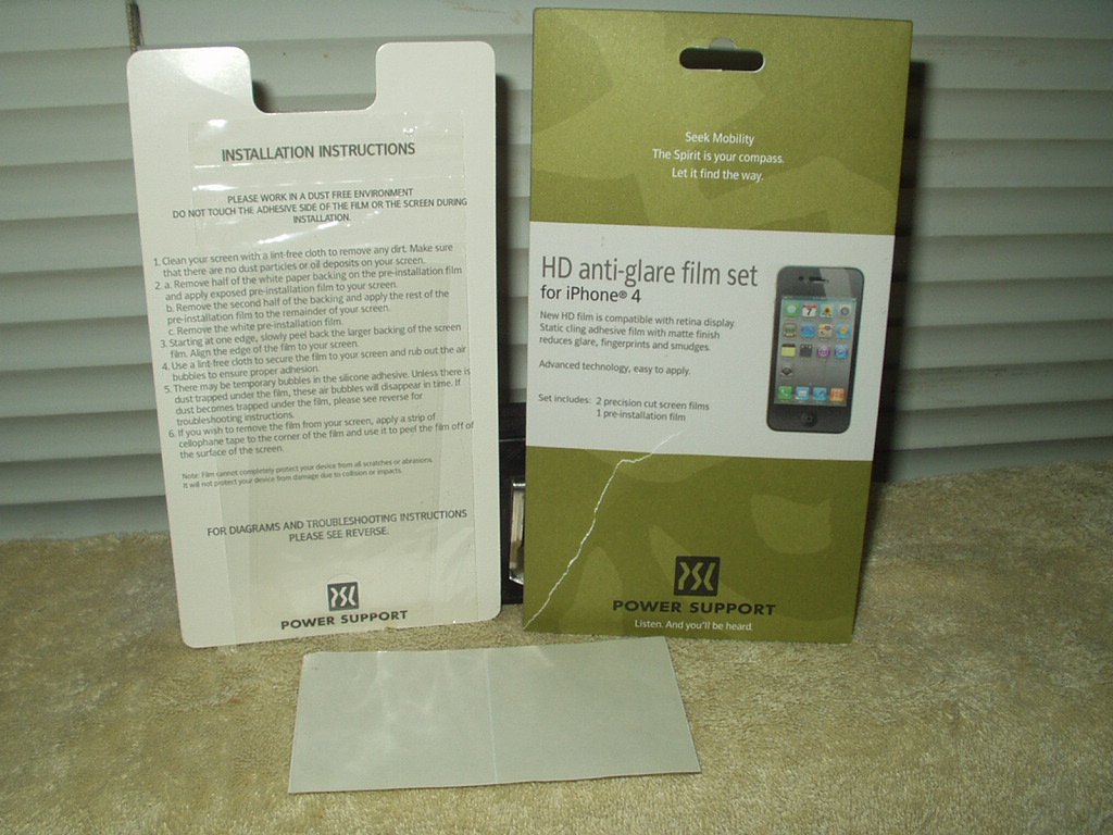iphone 4 hd anti-glare film set 1 application power support brand
