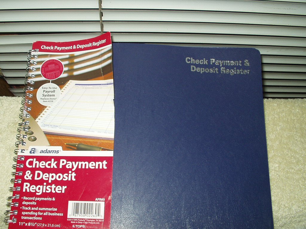 adams check payment and deposit register 11" x 8.5"