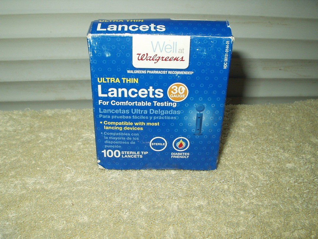 walgreens 30 ga ultra thin universal lancets 67 ea remaining exp 8/6/20