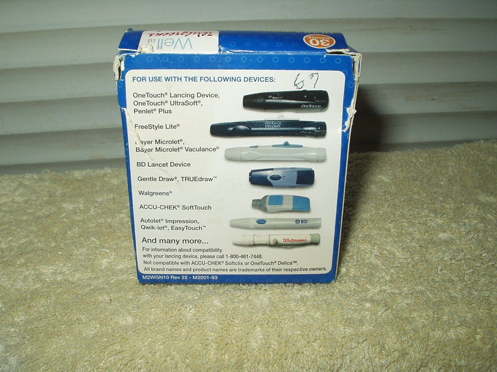 walgreens 30 ga ultra thin universal lancets 67 ea remaining exp 8/6/20