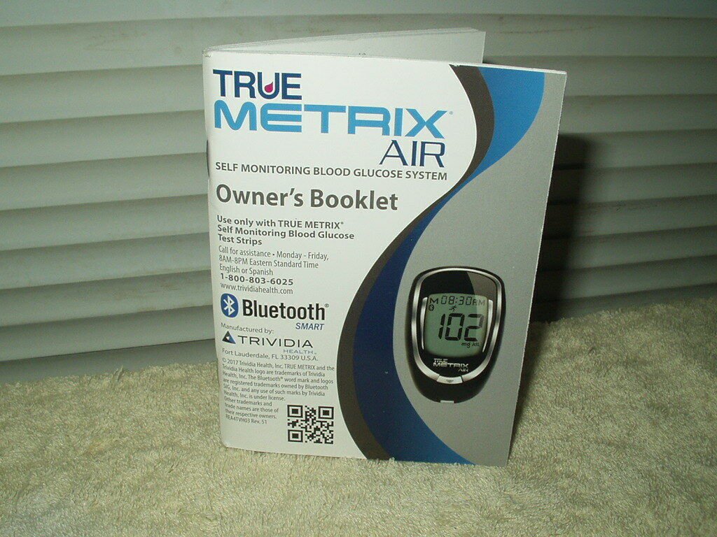 true metrix air glucose meter / monitor *manual only* in english & spanish