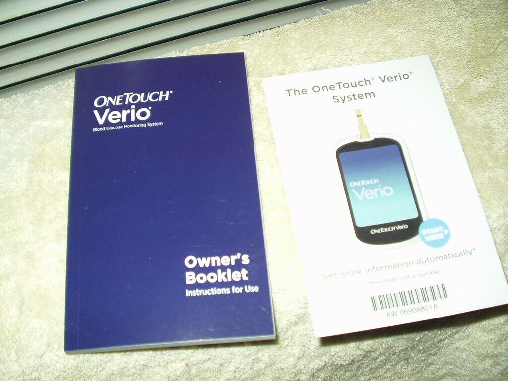 one touch onetouch verio glucose meter / monitor "manual" only in english