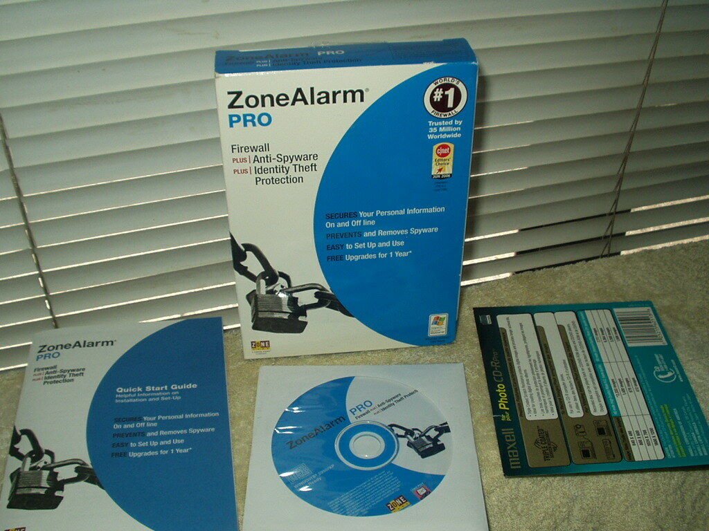 zone alarm pro firewall + anti-spyware + ant-identity theft software xp vista