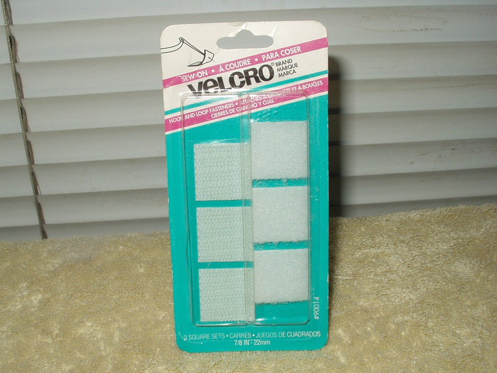 velcro hook & loop fasteners 3 square 7/8" sets white