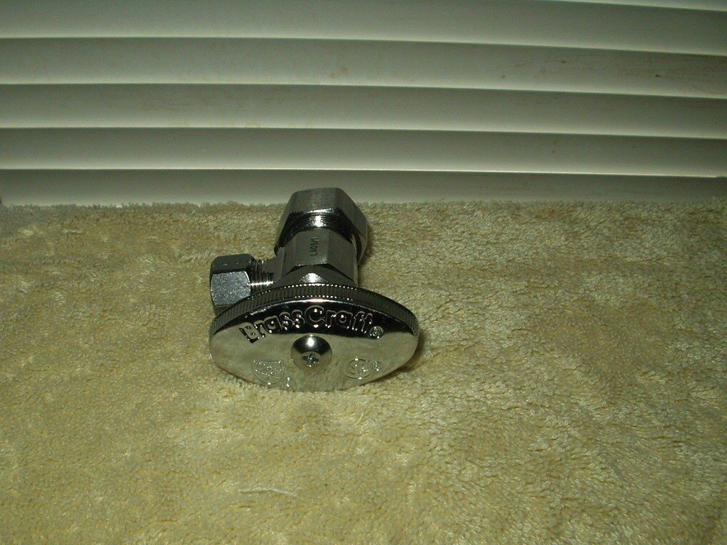 3/8" FIP x 1/2" Compression Angle Stop Valve Brasscraft Full Turn