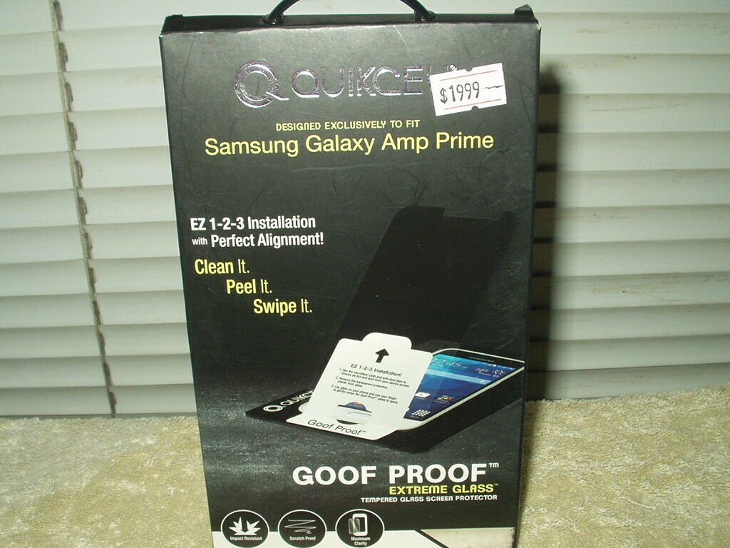 samsung galaxy amp prime tempered glass screen protector quikcell goof proof