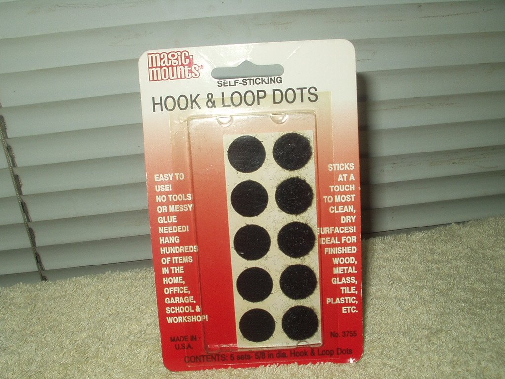 magic mounts # 3755 hook & loop dots 5 sets 5/8" round black