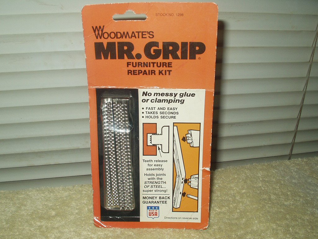 woodmates mr. grip #1298 furniture repair kit no glue or clamping