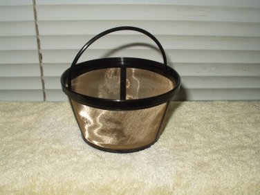 coffee filter with handle reusable gold color metal screen....10-12 cups