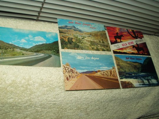 vintage post cards arizona gila bend show low salt river canyon new mexico route 66 lot of 5