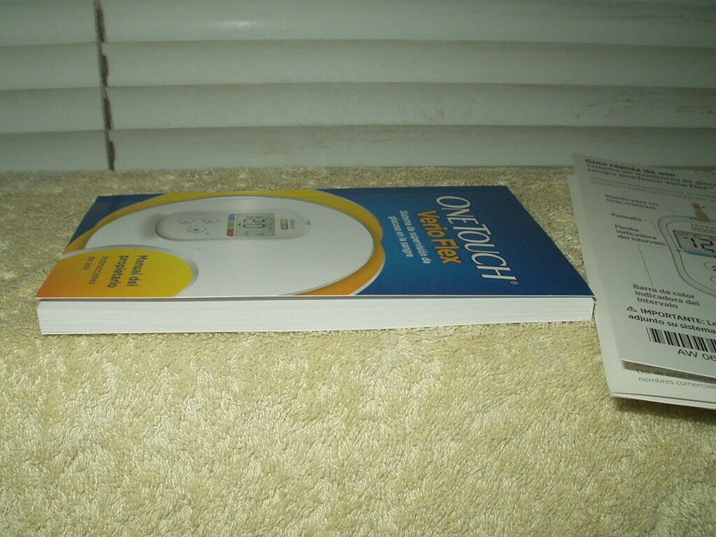 one touch verio flex meter "manual only" w/ guide insert in spanish