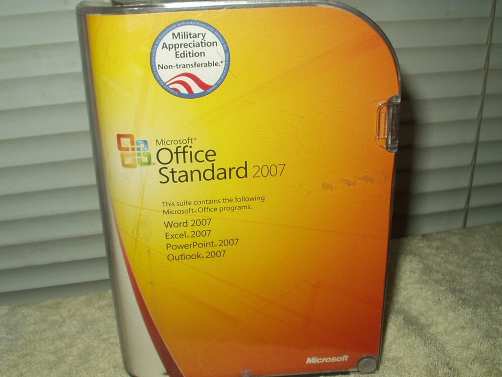 microsoft office standard 2007 military appreciation edition w/ license....