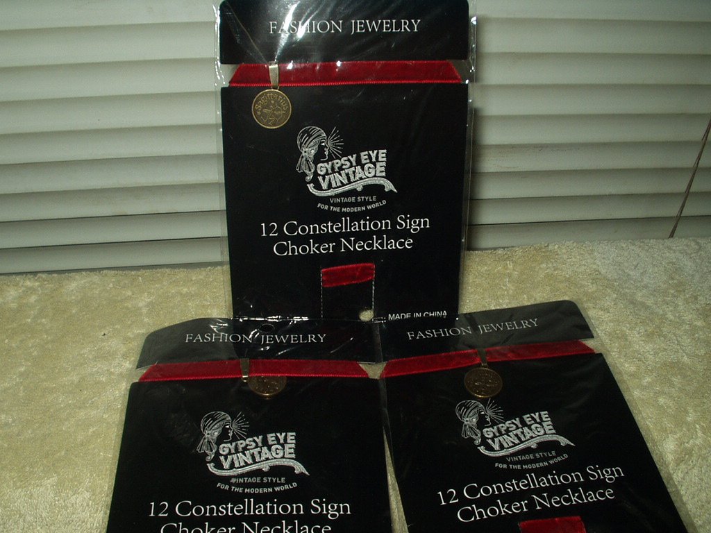 gypsy eye vintage style sagittarius choker necklace lot of 3