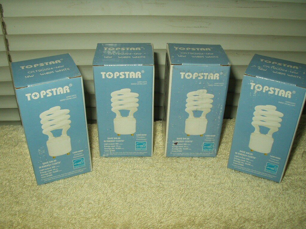 topstar gu24 base 60 w light bulb uses 14w 900 lumens 2700 k 10000 hr life lot 4