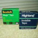 scotch #810 magic tape & highland #6200 roll tape both 3/4" x 36 yards lot of 2