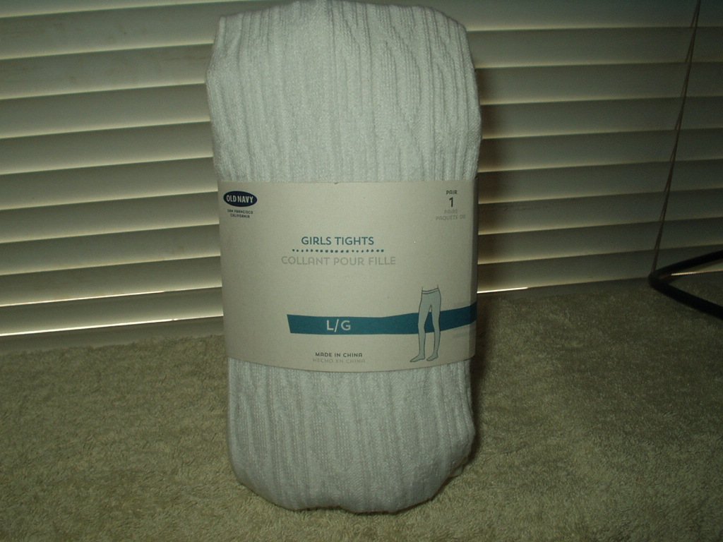 girls tights large white old navy brand for 53" - 57" 66- 87 pounds