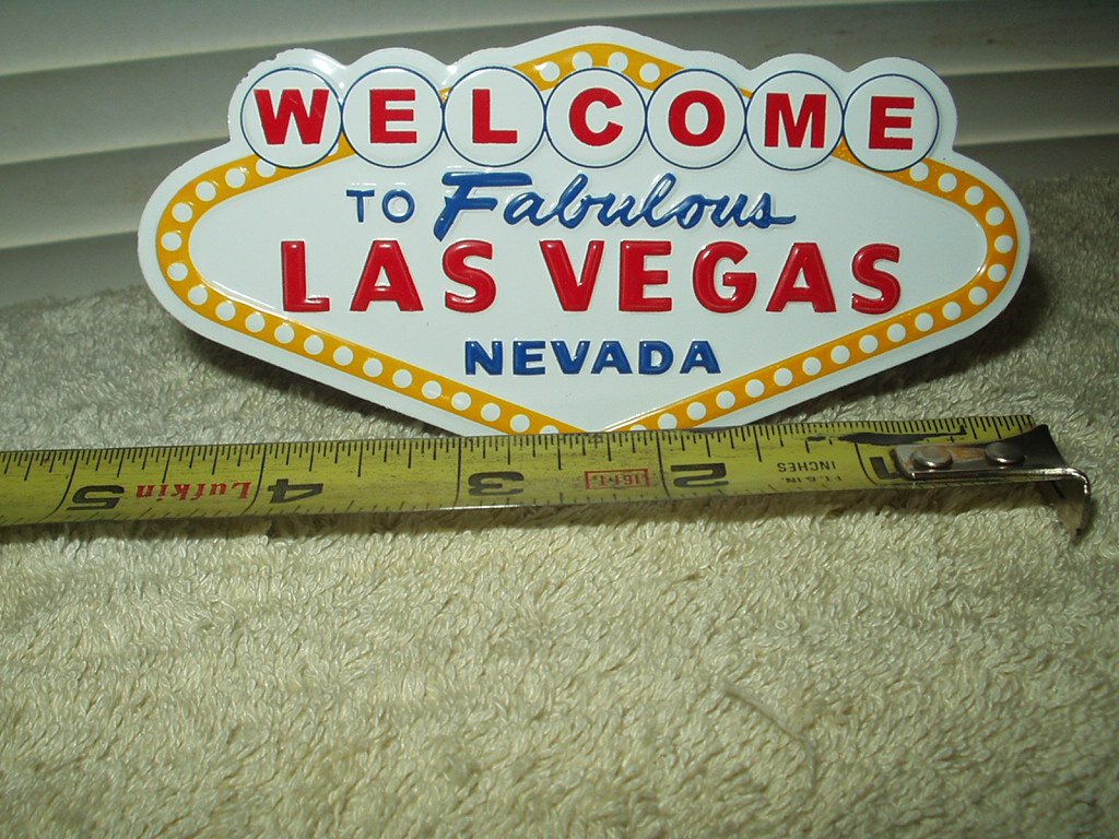 welcome to fabulous las vegas magnetic aluminum sign 4.75" wide