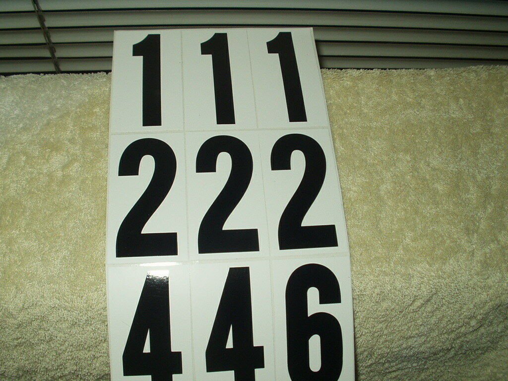 vinyl numbers & letters 3" & 2.5" lot of 57 mailbox truck tractor house black