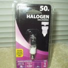 feit 50 watt clear single ended halogen bulb # bpq50/cl/mc 120v mini candelabra bse
