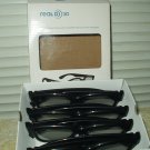 real d 3d glasses 1 open box w/ 4 pairs inside for tvs monitors & laptops