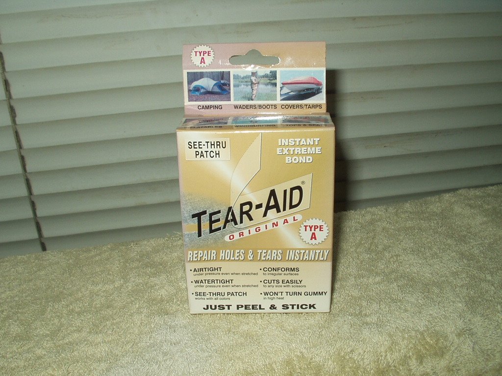 tear-aid repairs holes and tears instantly type a new older stock