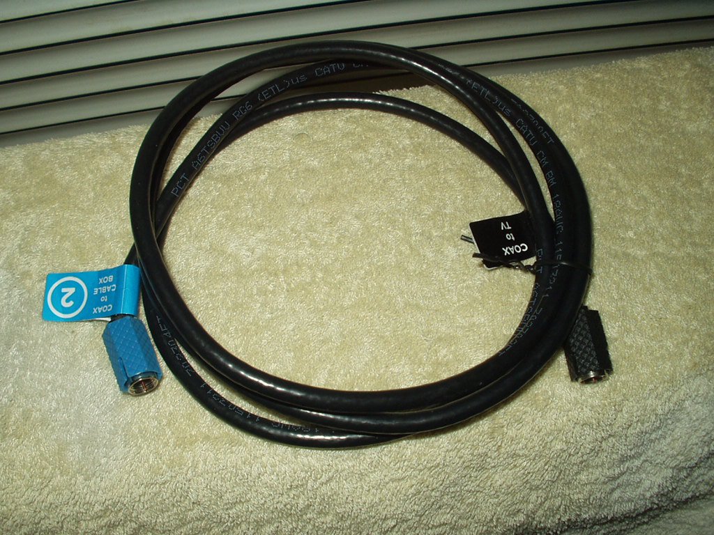coaxial cable close to 6' vcr cable box etc to tv television