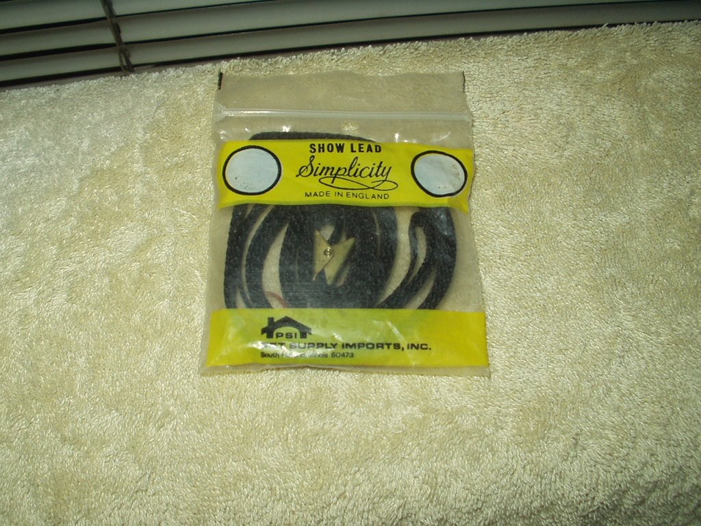 simplicity dog show lead braided brown approx 46.5" total length 1/4" wide