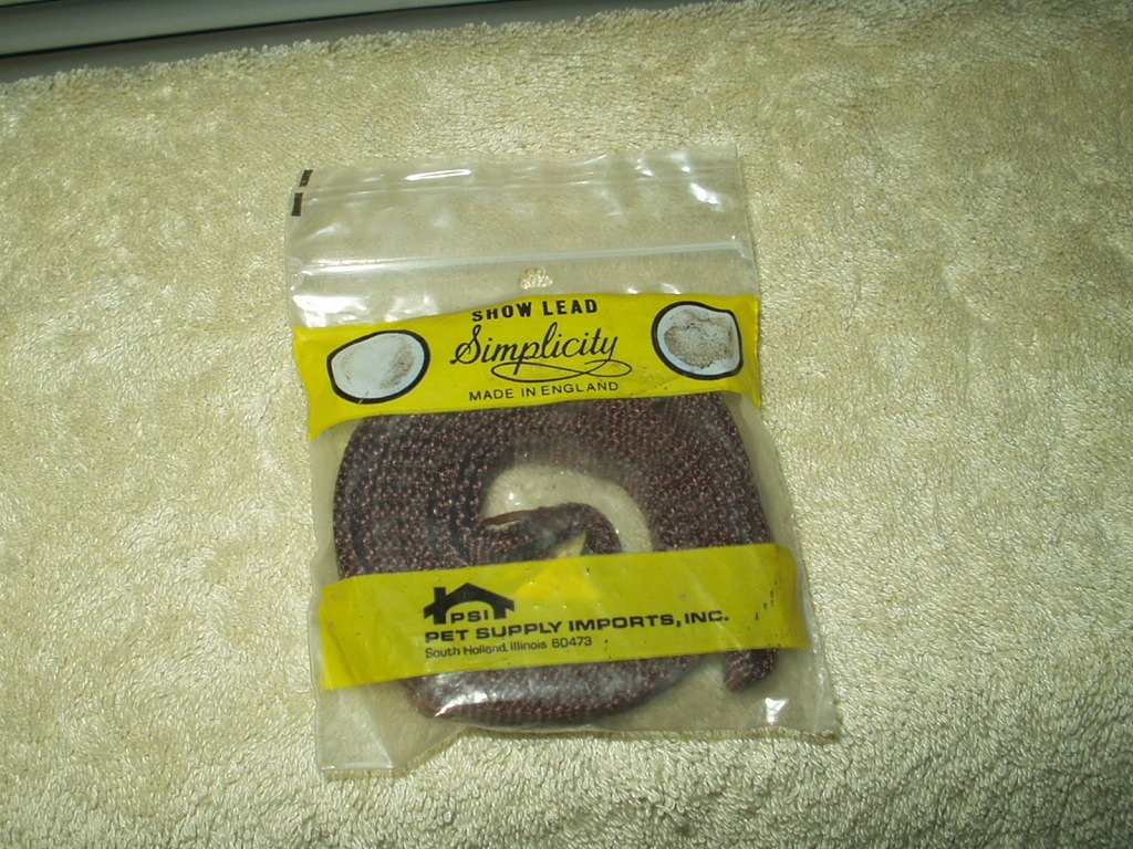 simplicity dog show lead braided brown approx 46.5" total length 3/8" wide