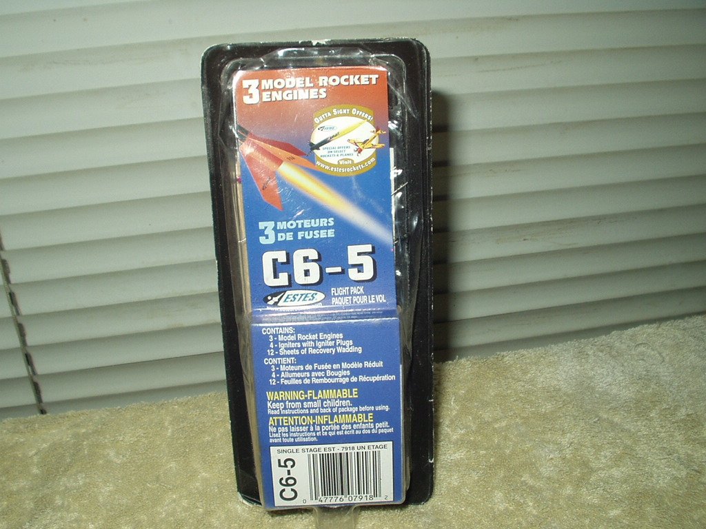 estes 7918 c65 1 pack w/ 3 single stage model rocket engines