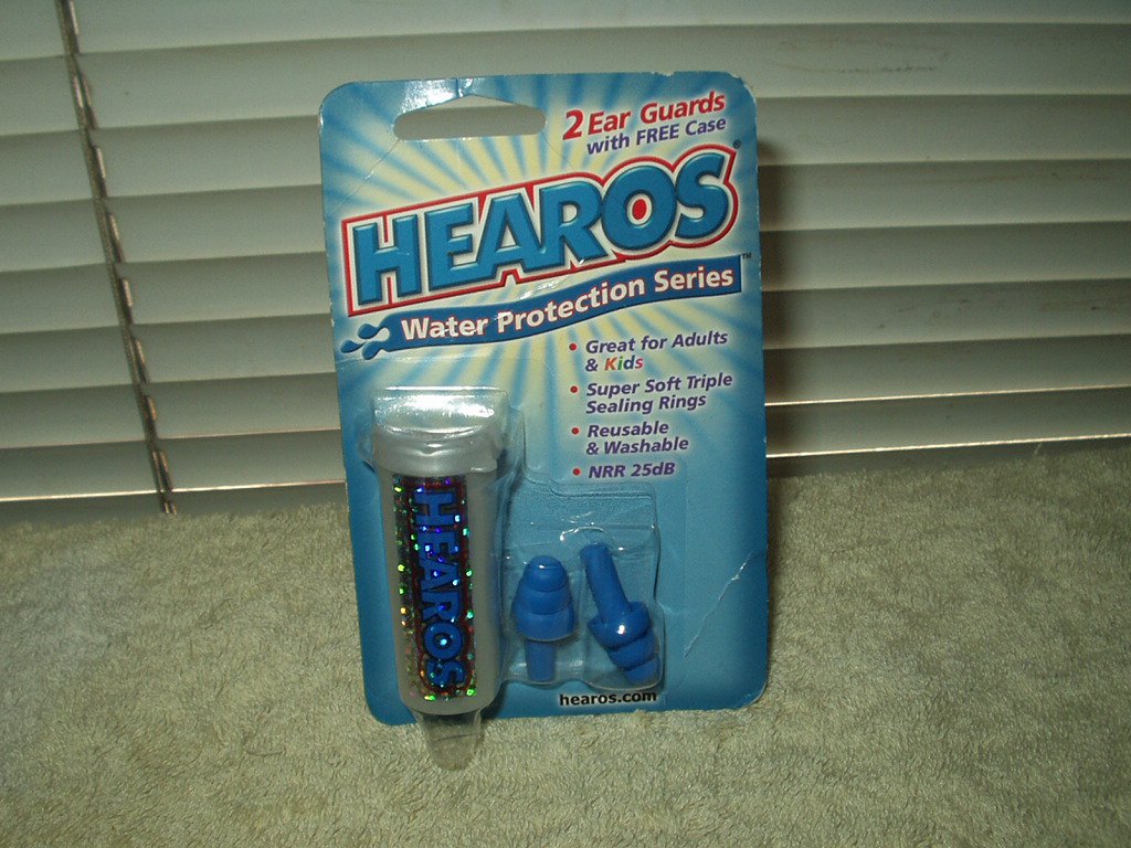 hearos 1 sealed pair of ear plugs / guards with case water protection series adult & child use