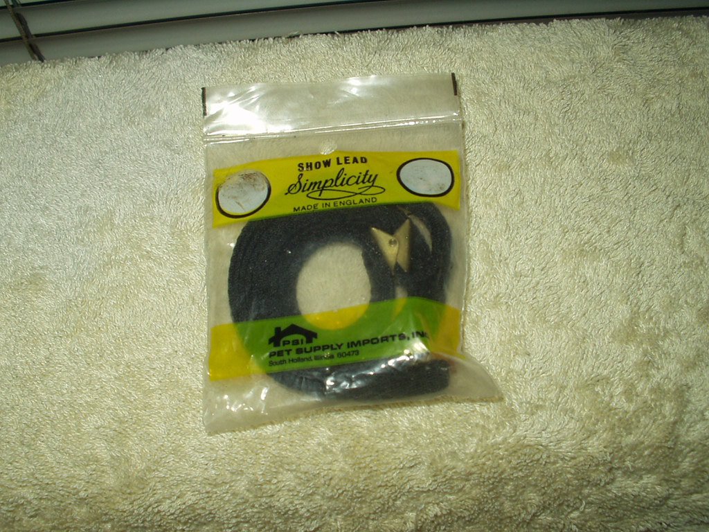 simplicity dog show lead braided black approx 46.5" total length 1/4" wide