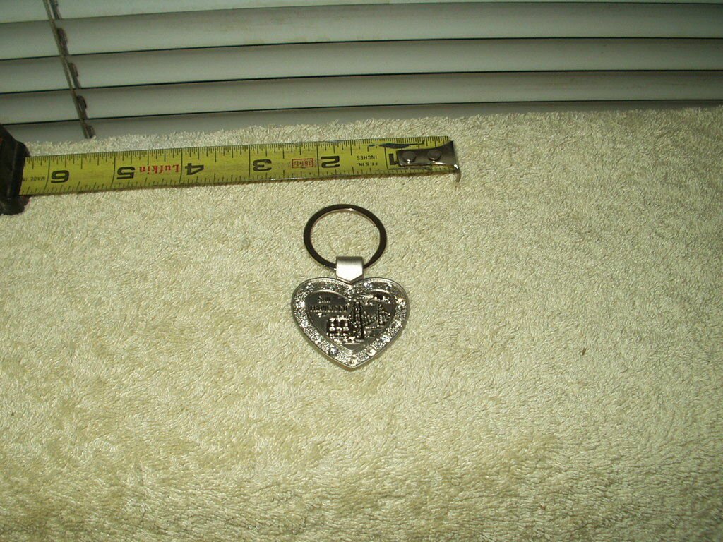 san franciso golden gate bridge key ring heart shaped metal w/ stones trolley