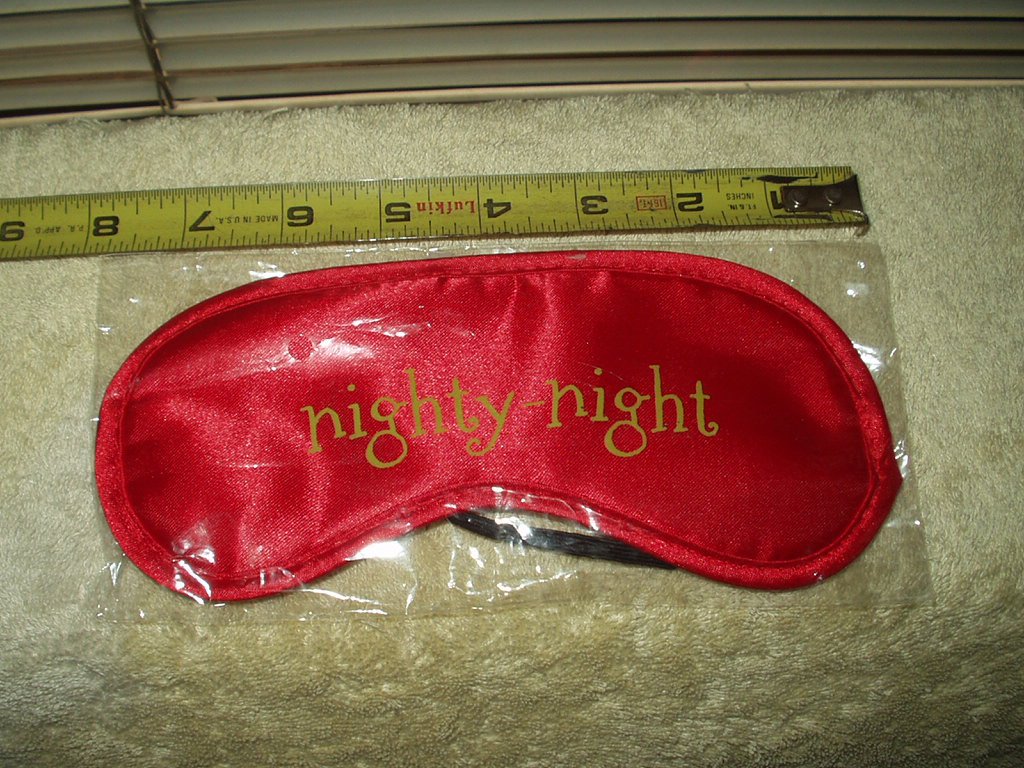 sleep mask eye cover by groovi red colored nighty night older stock