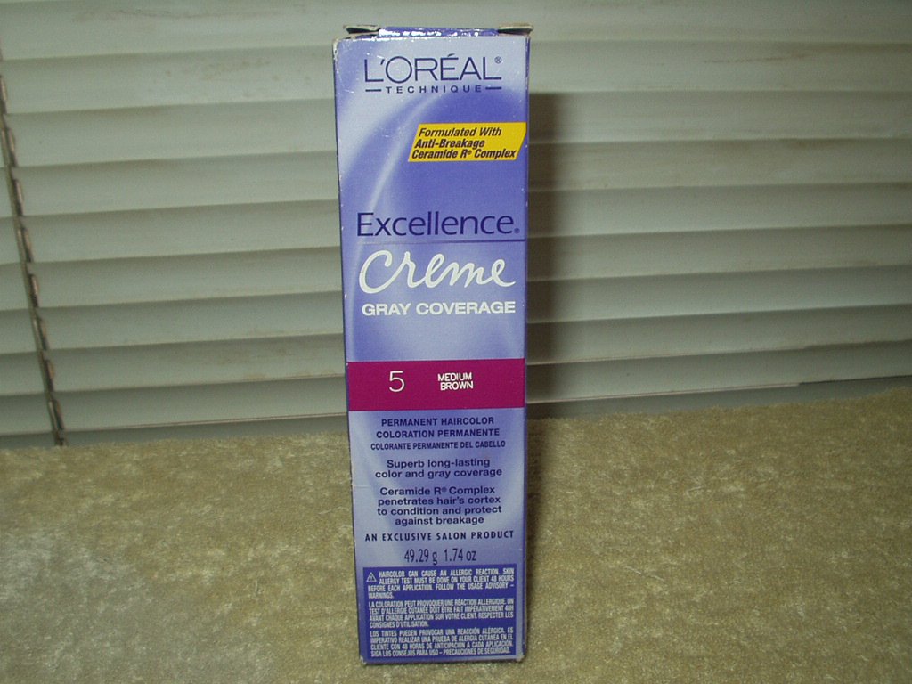 loreal excellence creme #5 medium brown permanent hair color gray coverage 1.74 oz tube