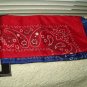 Blue & Red Paisley Bandana Headwraps Head Face Scarf 100% Polyester Set Of 2 #57044