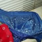 Blue & Red Paisley Bandana Headwraps Head Face Scarf 100% Polyester Set Of 2 #57044
