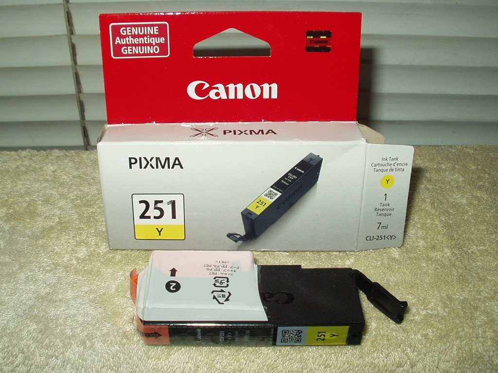 cannon pixma 251 yellow ink cartridge 7ml chromalife 100+ oem